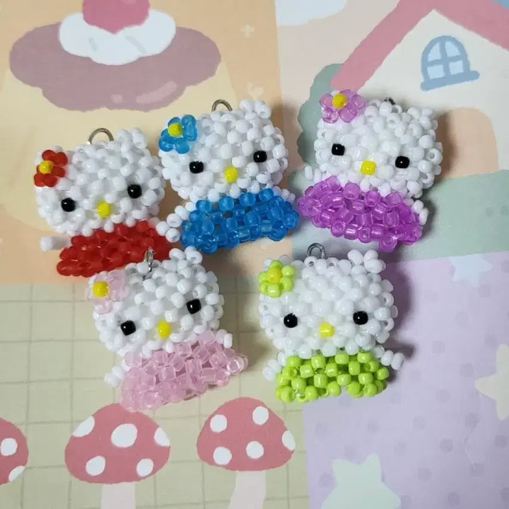 [BUNJANG] Keyring (Purple) / 키티 비즈 키링 (퍼플)