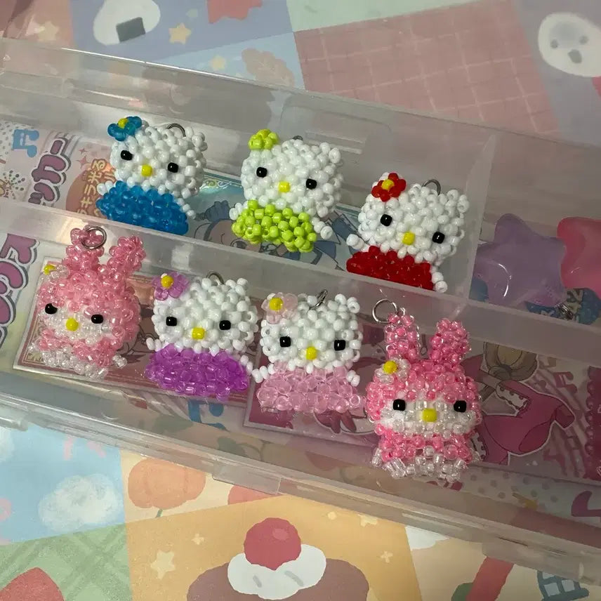 [BUNJANG] Keyring (Purple) / 키티 비즈 키링 (퍼플)