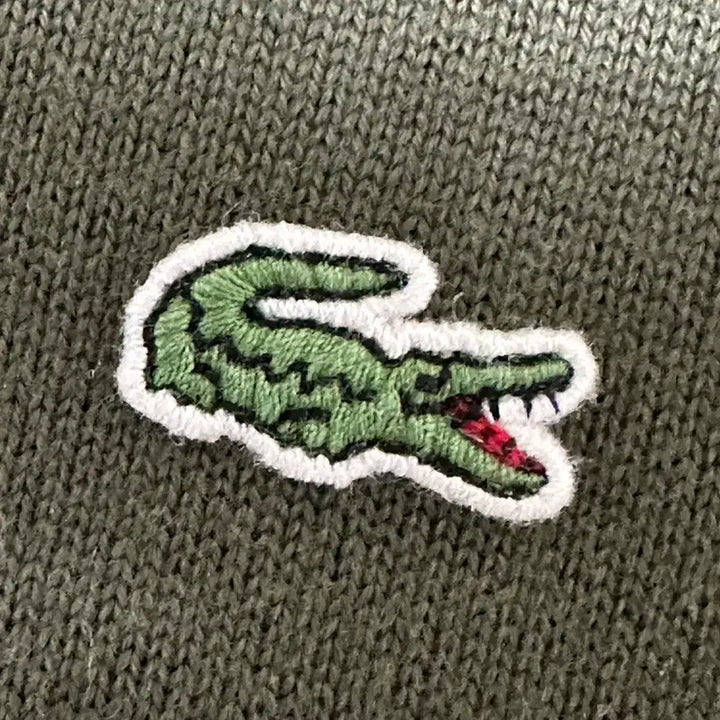 [BUNJANG] Lacoste Cotton Half Zip Up Knit Olive Size 4 / Lacoste 라코스테 코튼 하프 집업 니트 올리브색상 4사이즈