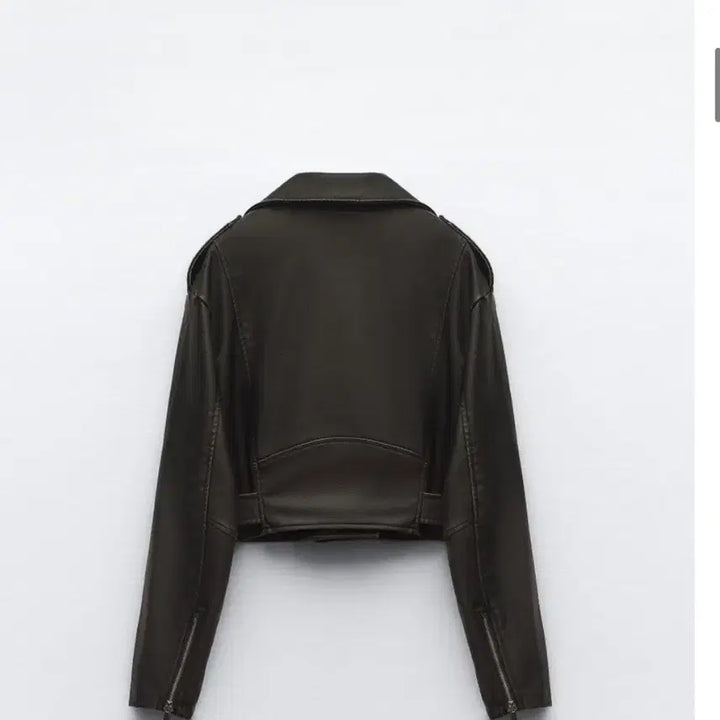 [BUNJANG] Zara Vintage Faux Leather Crop Biker Jacket (M) / 자라 공홈 빈티지 페이크 레더 크롭 바이커 점퍼(M)