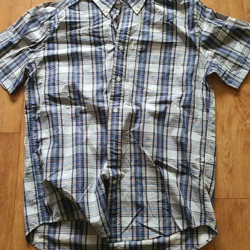 [BUNJANG] Tommy Hilfiger Checkered Summer Short Sleeve Shirt (Size M) / 토미 힐피거 체크 여름 반팔 남방 셔츠  Size M