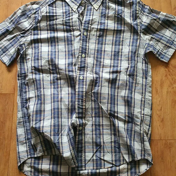 [BUNJANG] Tommy Hilfiger Checkered Summer Short Sleeve Shirt (Size M) / 토미 힐피거 체크 여름 반팔 남방 셔츠  Size M