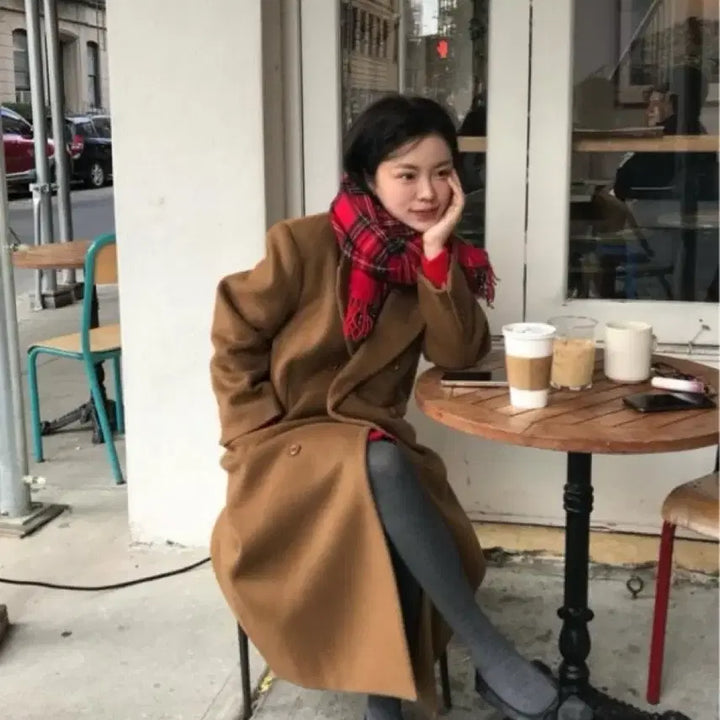 [BUNJANG] Without Summer Classic Double Wool Coat Brown / (최종가) 위드아웃썸머 클래식 더블 울코트 브라운