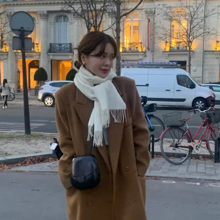 [BUNJANG] Without Summer Classic Double Wool Coat Brown / (최종가) 위드아웃썸머 클래식 더블 울코트 브라운