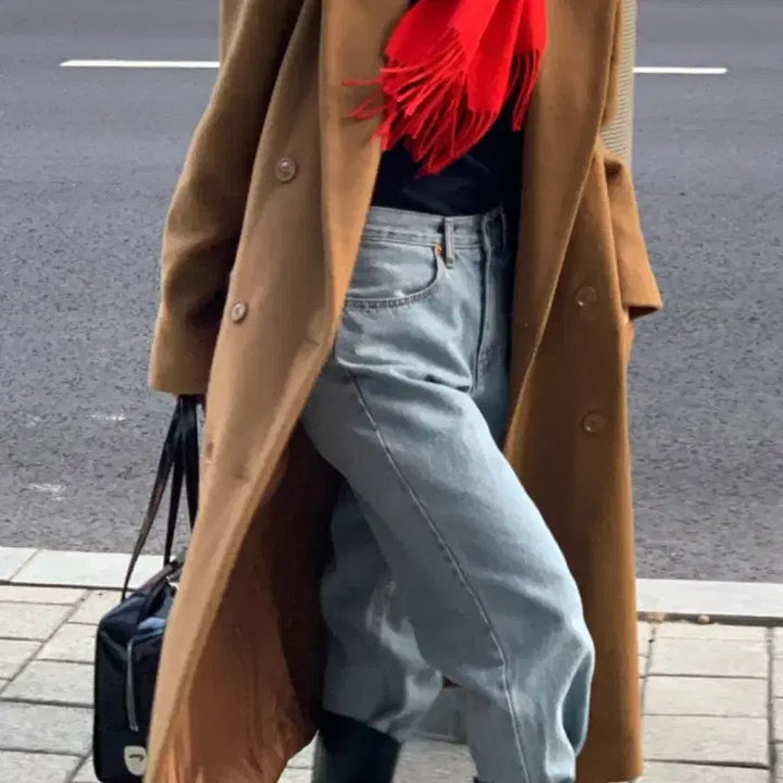 [BUNJANG] Without Summer Classic Double Wool Coat Brown / (최종가) 위드아웃썸머 클래식 더블 울코트 브라운