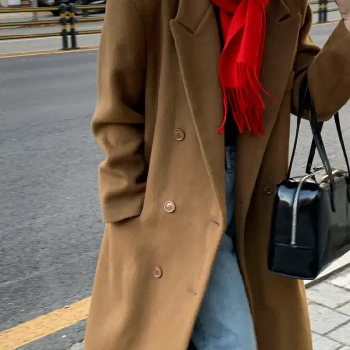 [BUNJANG] Without Summer Classic Double Wool Coat Brown / (최종가) 위드아웃썸머 클래식 더블 울코트 브라운