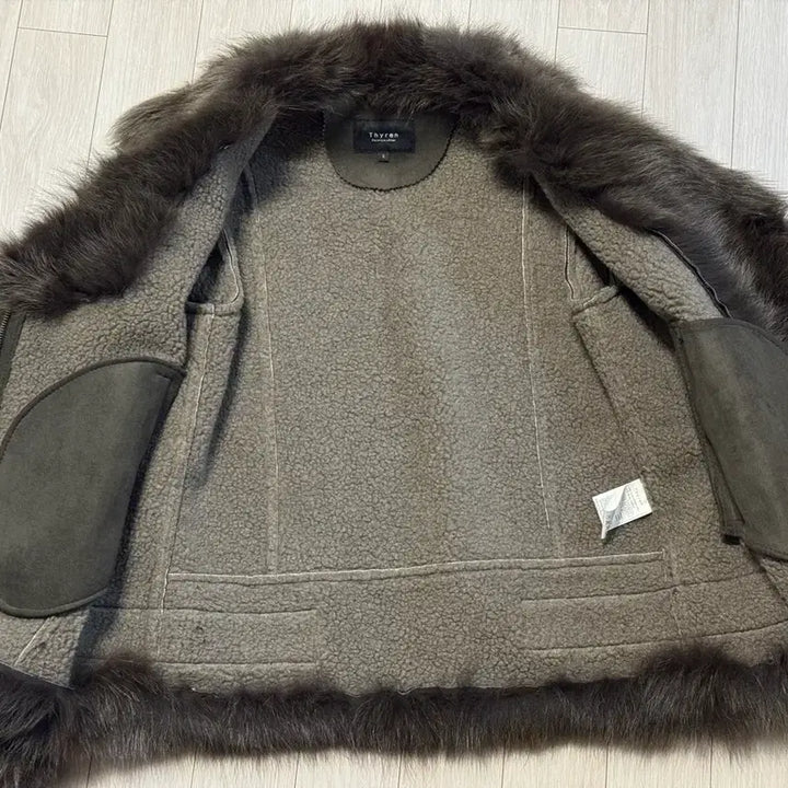 [BUNJANG] TREN Natural Fox Fur Mustang Jacket (Khaki, S) / [55~66] 티렌 천연 폭스퍼 무스탕 카키 s사이즈
