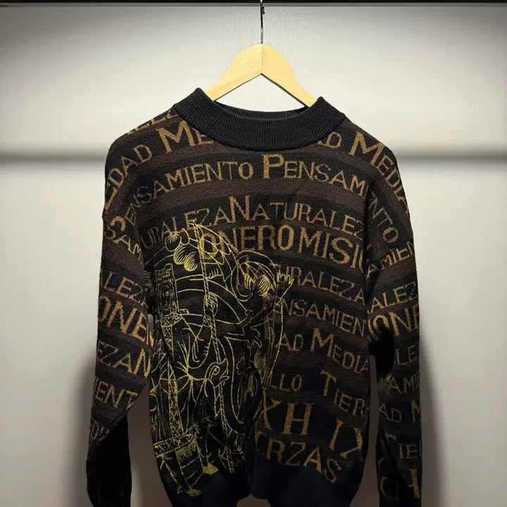 [BUNJANG] Pattern Knit Sweater / 블랙/브라운 패턴 니트 스웨터