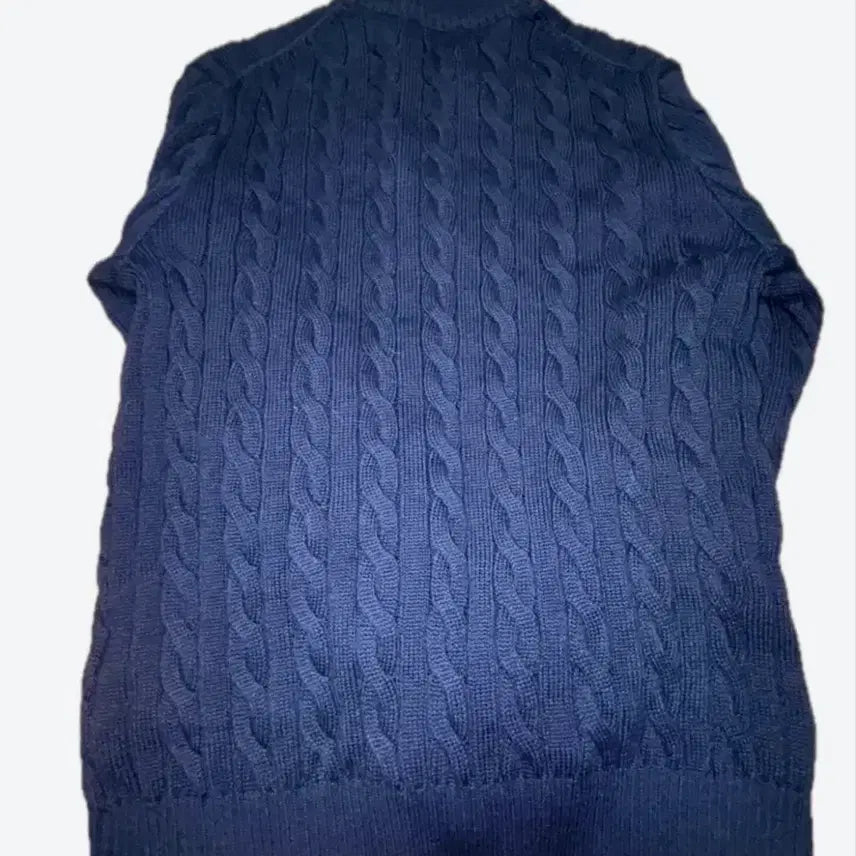 [BUNJANG] Polo Ralph Lauren Navy Cable Knit Half Zip / 폴로 랄프로렌 네이비 케이블 니트 반집업