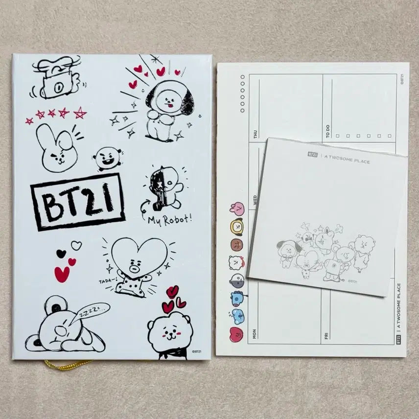 방탄소년단 BT21 다이어리 스케줄러 메모지 투썸플레이스 데일리키트