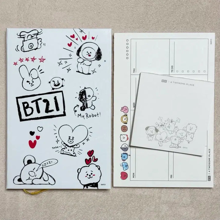 방탄소년단 BT21 다이어리 스케줄러 메모지 투썸플레이스 데일리키트