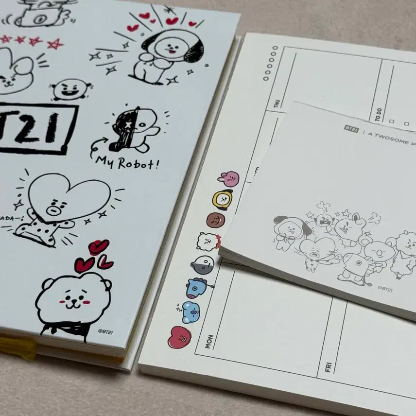 방탄소년단 BT21 다이어리 스케줄러 메모지 투썸플레이스 데일리키트