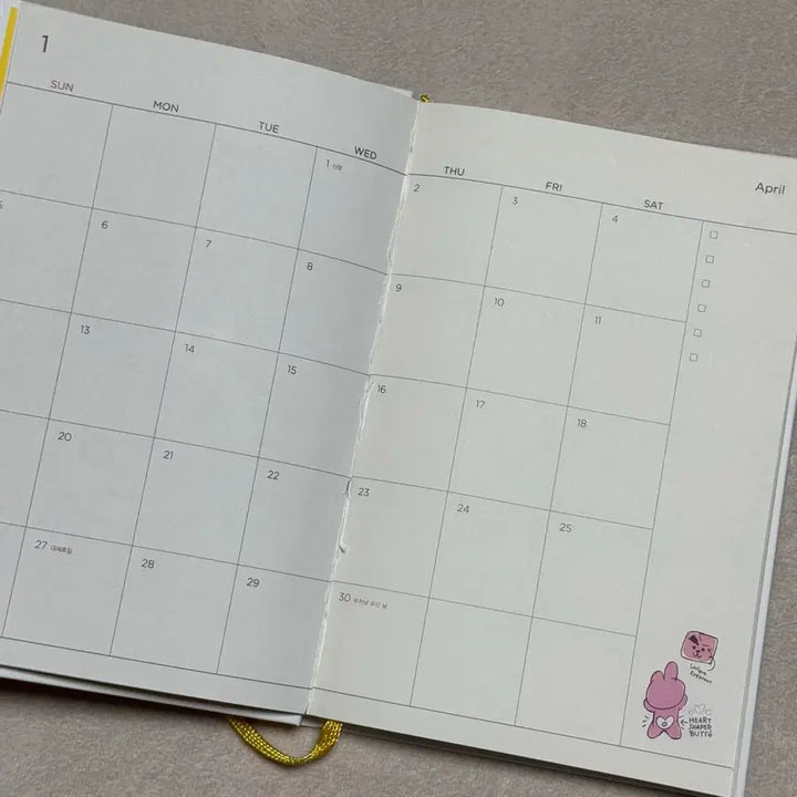 방탄소년단 BT21 다이어리 스케줄러 메모지 투썸플레이스 데일리키트