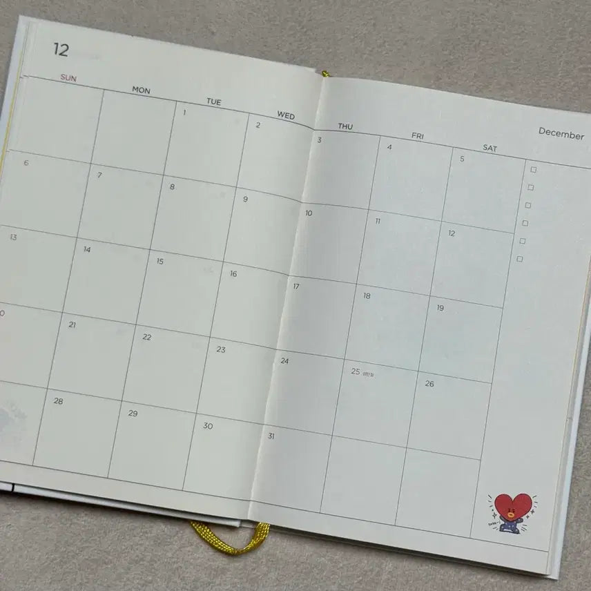 방탄소년단 BT21 다이어리 스케줄러 메모지 투썸플레이스 데일리키트