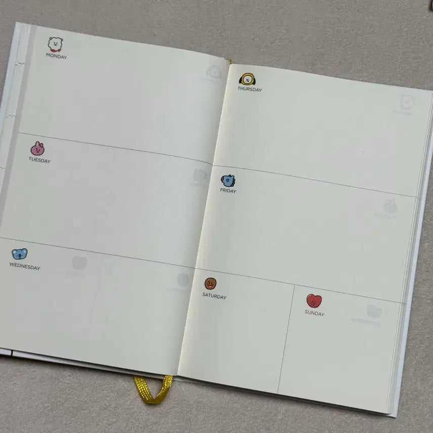 방탄소년단 BT21 다이어리 스케줄러 메모지 투썸플레이스 데일리키트