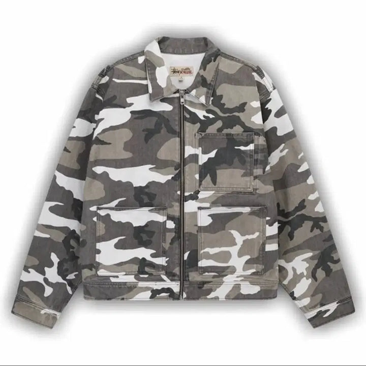 [BUNJANG] Stussy Camo Denim Work Jacket / 스투시 카모 데님 워크자켓