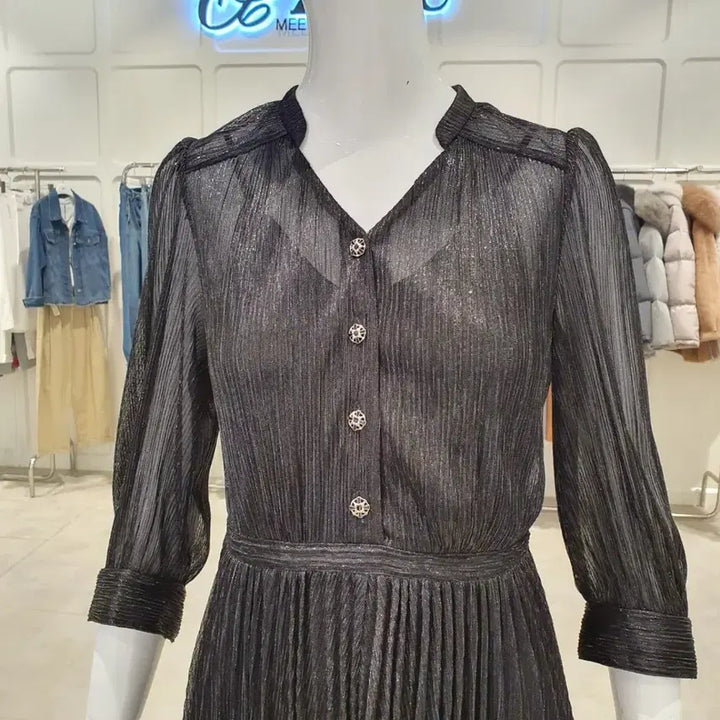 [BUNJANG] TIME Glitter Pleats Dress (Size 55) / 쥬크 글리터 플리츠 원피스 55사이즈(타임 TIME)