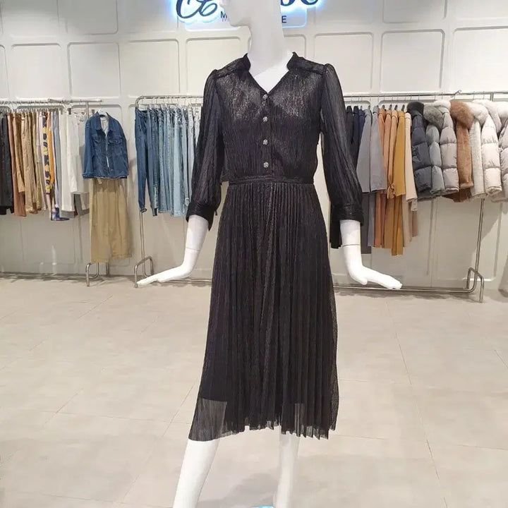 [BUNJANG] TIME Glitter Pleats Dress (Size 55) / 쥬크 글리터 플리츠 원피스 55사이즈(타임 TIME)