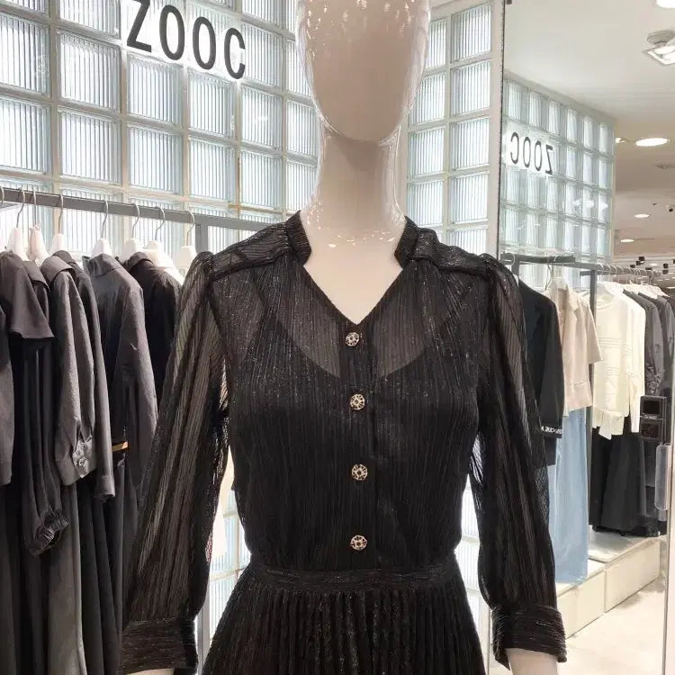 [BUNJANG] TIME Glitter Pleats Dress (Size 55) / 쥬크 글리터 플리츠 원피스 55사이즈(타임 TIME)