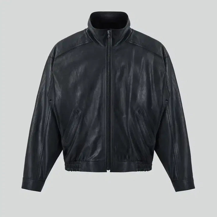 [BUNJANG] RECTO Vintage Effect Crack Leather Jacket / 렉토 빈티지 이펙트 크랙 레더 점퍼