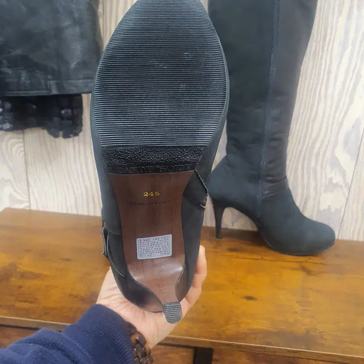 [BUNJANG] TANDY 245 Leather Long Boots (with Sole Reinforcement) / 탠디(TANDY) 정품 안감 기모 가죽 롱부츠 245 (밑창보강/박스)