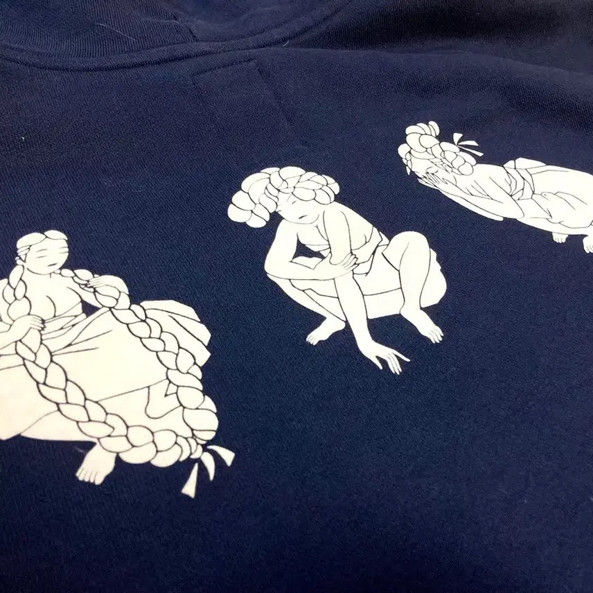 [BUNJANG] Unknown Printed Hoodie 105-110 / 마담 신윤복st 민화 자수 프린팅 후드티 105-110