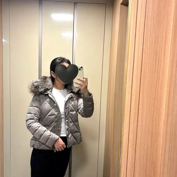 [BUNJANG] Montecore Raccoon Fur Padding (Size 55) / [새상품급] 이태리 프리미엄 몬테꼬레 라쿤퍼 패딩 55