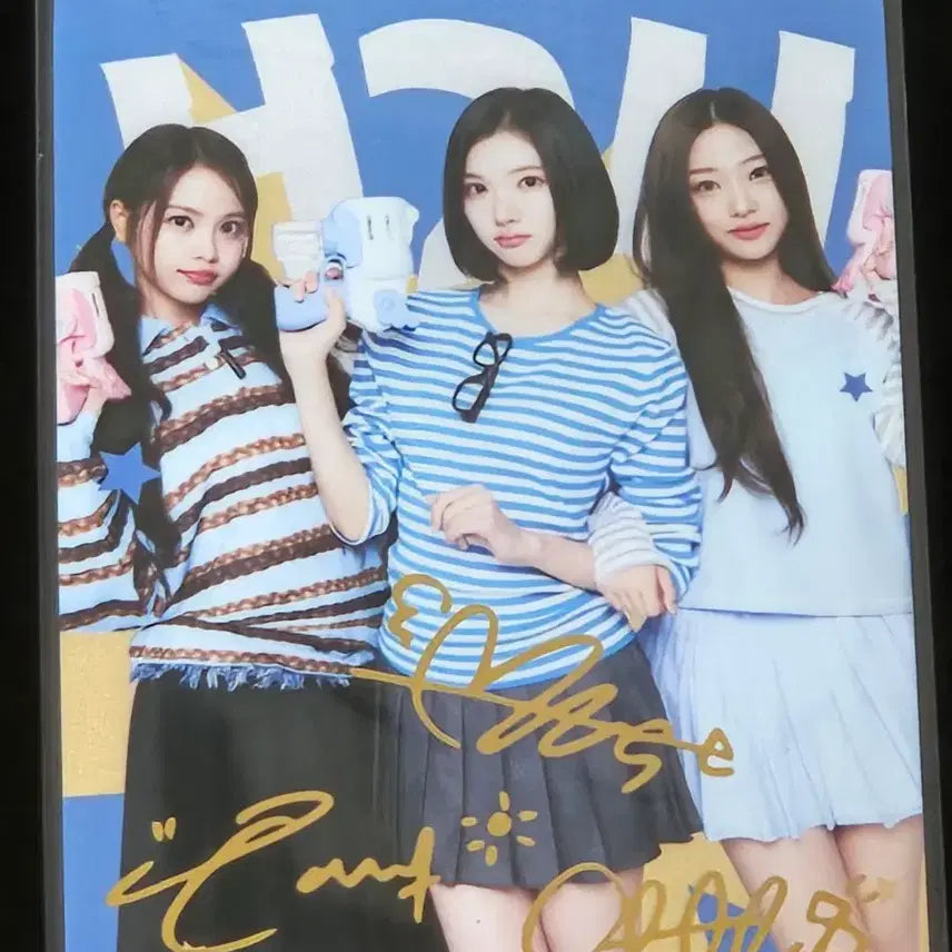 하츠투하츠 테레카 지우 카르멘 스텔라 시그니처 금박 사인 포토카드