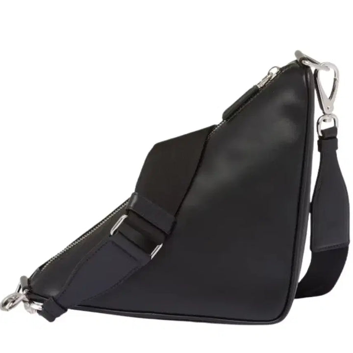 [BUNJANG] Prada Triangle Leather Crossbody Bag / [새상품] 프라다 트라이앵글 레더 크로스백 블랙