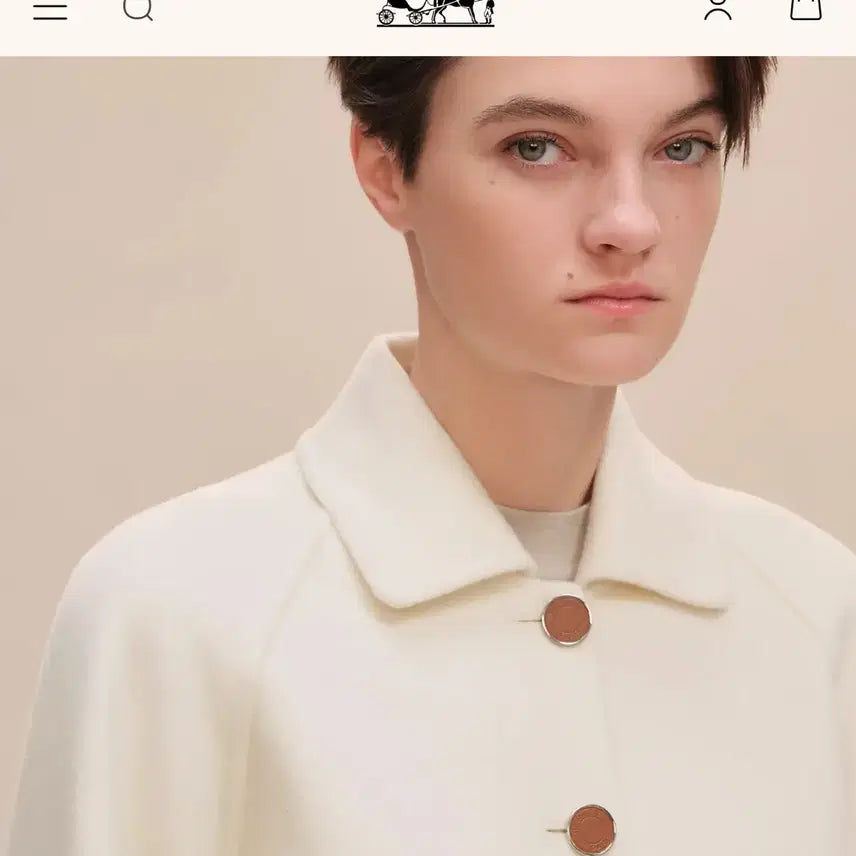 [BUNJANG] Hermes Cashmere Jacket / Hermes 에르메스 캐시미어 자켓 blanc neutral