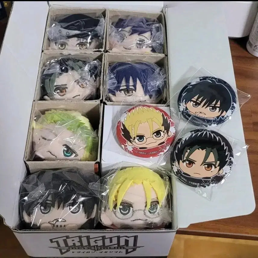 [BUNJANG] Trigun Mocchi-Mocchi Mascot Bundle Set / 트라이건 모찌코로링 미개봉+개봉품+특전 캔뱃지 3종 일괄