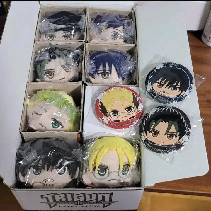 [BUNJANG] Trigun Mocchi-Mocchi Mascot Bundle Set / 트라이건 모찌코로링 미개봉+개봉품+특전 캔뱃지 3종 일괄