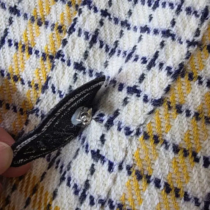 [BUNJANG] CCAABB Checkered Fleece Jacket / CCAABB 체크 배색 뽀글이 숏 자켓 가슴반품 53 와펜 95 양털