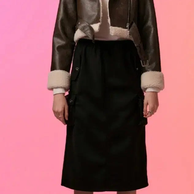 [SOLD OUT] (새상품) 콜릿 크롭 무스탕 양털 자켓