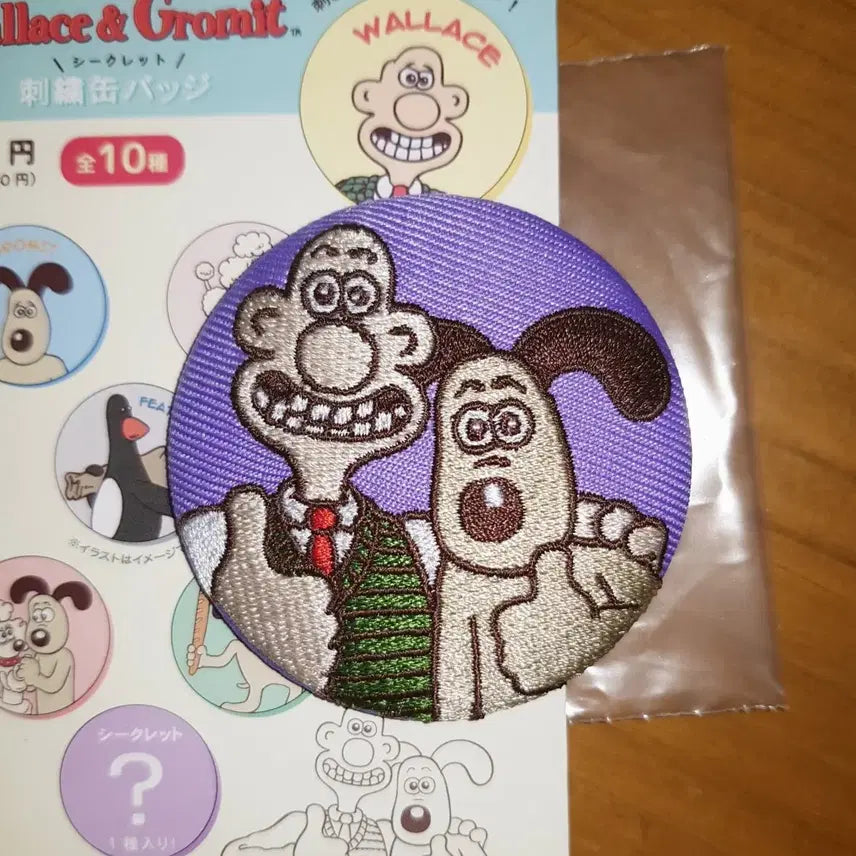 [BUNJANG] Wallace & Gromit Embroidered Pin Badge / 월레스와그로밋 자수핀뱃지가챠 팝니다