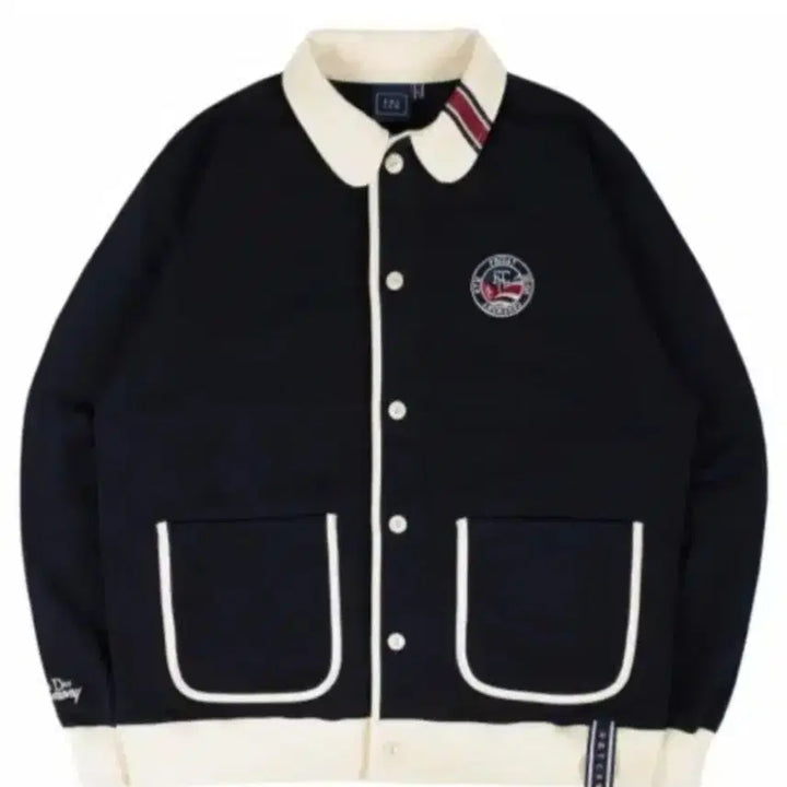 [BUNJANG] Romantic Crown Round Collar Cotton Cardigan (Navy, Size S) / 로맨틱크라운 라운드 카라 코튼 가디건 네이비 s사이즈
