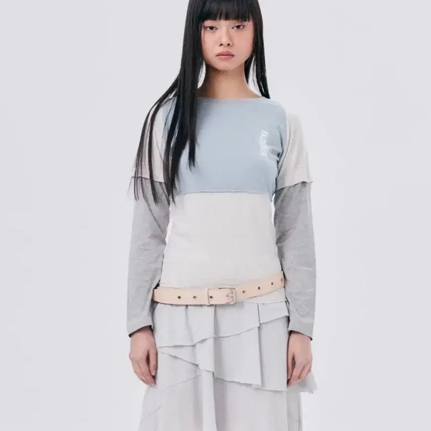 [BUNJANG] Halominium 2 Way Tight Tee / Sky Blue / (1) 할로미늄 2 way 타이트 티 / 스카이 블루