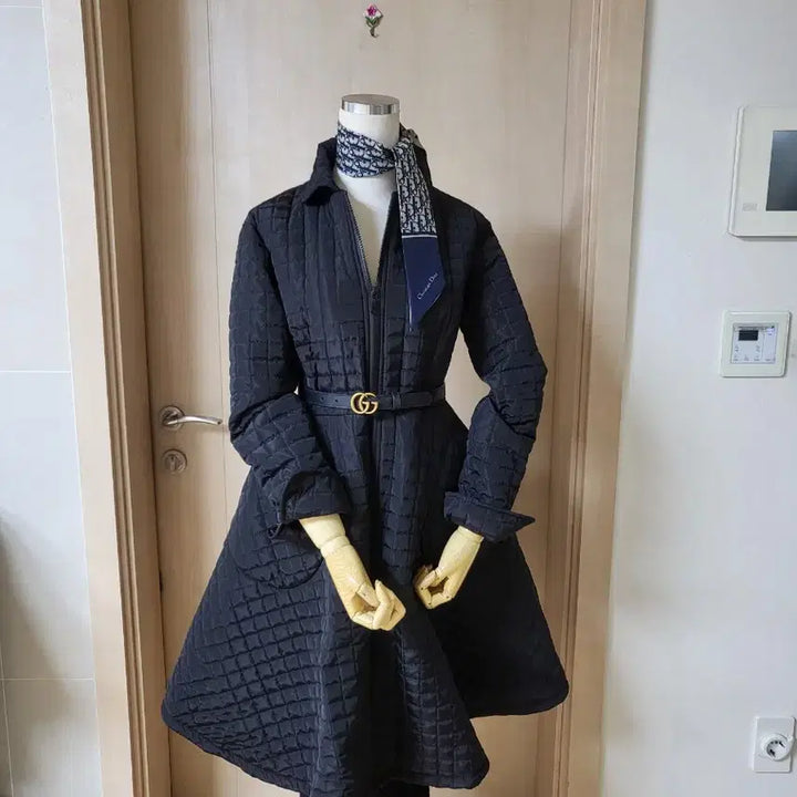 [BUNJANG] Quilted A-Line Coat (Size 55) / 퀼팅A라인 코트 55