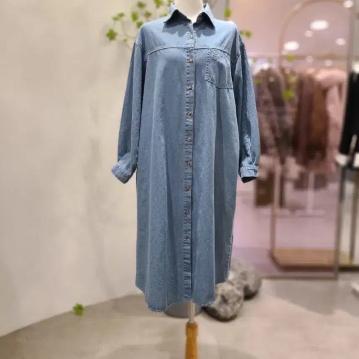 [BUNJANG] Coincoz Denim Shirt Dress / 코인코즈 데님 셔츠형 원피스 (세일)