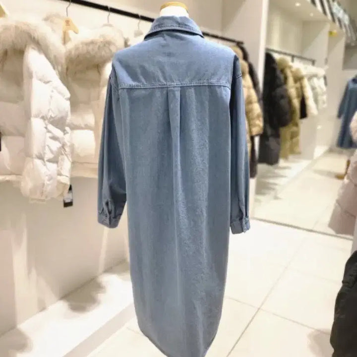 [BUNJANG] Coincoz Denim Shirt Dress / 코인코즈 데님 셔츠형 원피스 (세일)