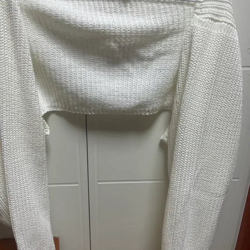 [BUNJANG] Dear Grey White Knit Cardigan / 디어그레이 화이트 니트 가디건 팔아요