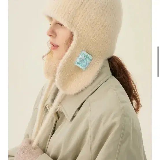 [BUNJANG] Gocori Knit Trooper Hat Ivory / 고코리 니트 트루퍼 햇 아이보리