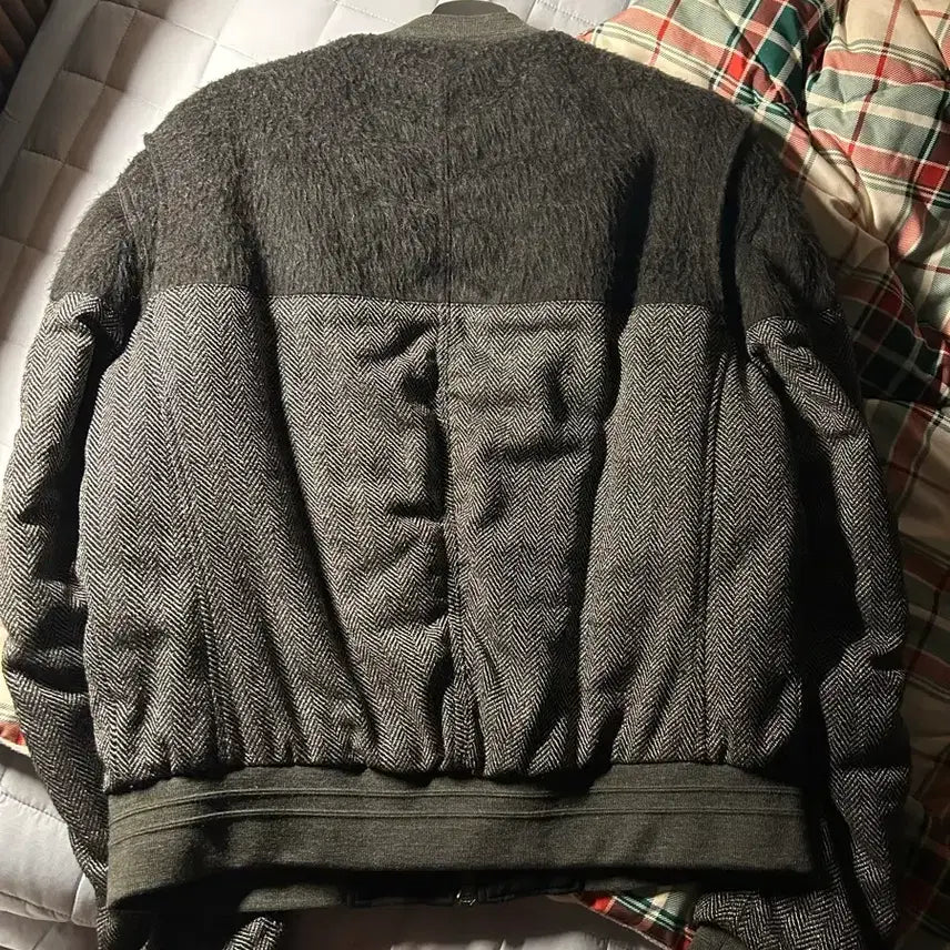 [BUNJANG] Wooyoungmi Herringbone Bomber Jacket / 일욜까지 급매[50] 우영미 헤링본 배색 봄버 자켓