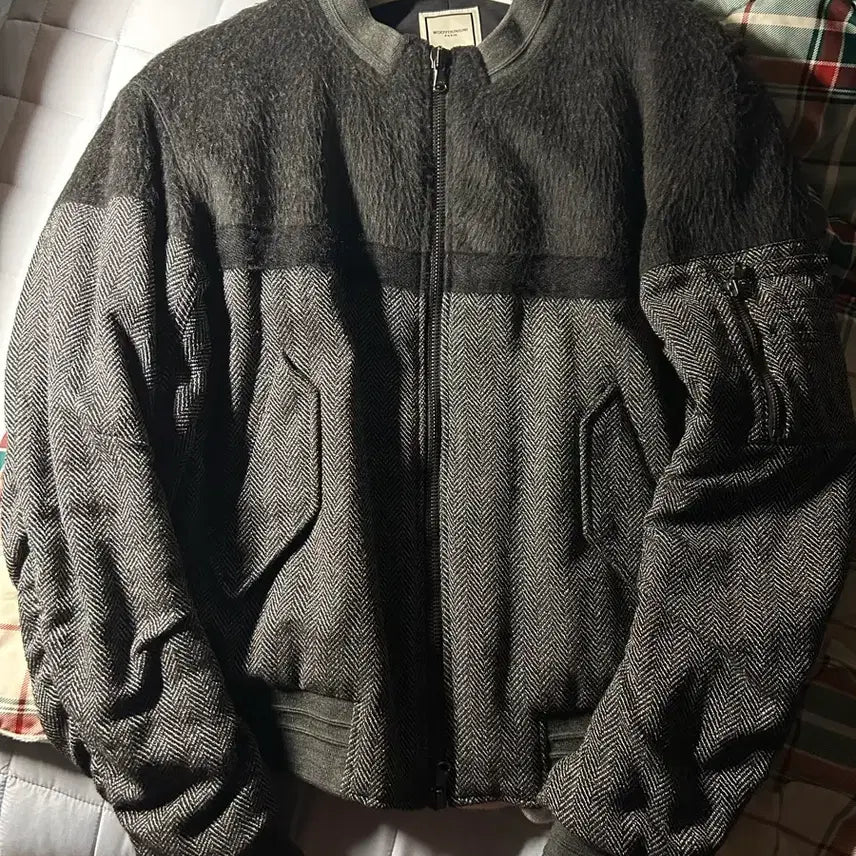 [BUNJANG] Wooyoungmi Herringbone Bomber Jacket / 일욜까지 급매[50] 우영미 헤링본 배색 봄버 자켓