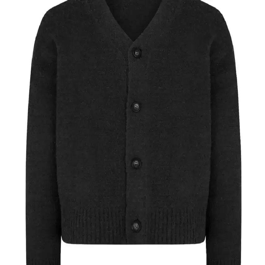 [BUNJANG] Meme Wardrobe Boucle Leather Patch Cardigan / 밈더워드로브 부클 레더패치 가디건