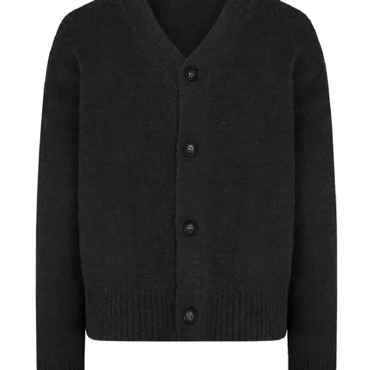 [BUNJANG] Meme Wardrobe Boucle Leather Patch Cardigan / 밈더워드로브 부클 레더패치 가디건