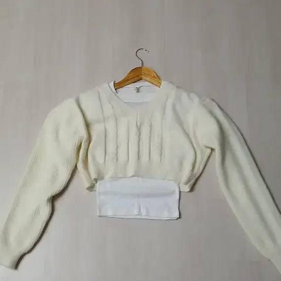 [BUNJANG] Crop Knit (Ivory, Black) / 크롭니트(아이보리.블랙)