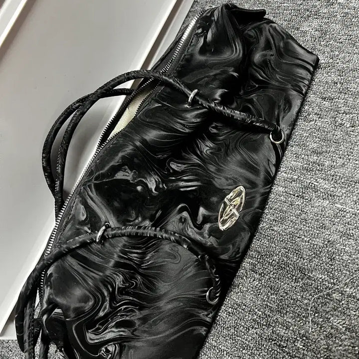[SOLD OUT] 블랙 마블 대용량 숄더백 ROMWE 쉬인 알리 테무 타오바오 갸루 y2k
