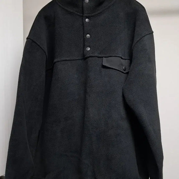 [BUNJANG] Black Fleece Half Neck Pullover / 블랙 플리스 하프넥 풀오버 박스핏