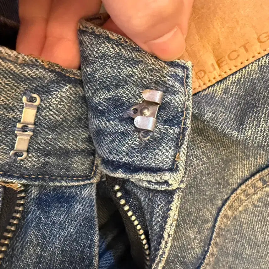 [BUNJANG] Project G/R Coated Backward Denim Pants Blue / [1] 프로젝트 G/R 코티드 백워드 데님 팬츠 블루